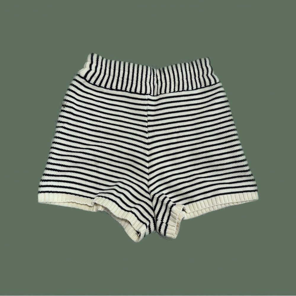 Cider Striped Knit Cotton Shorts